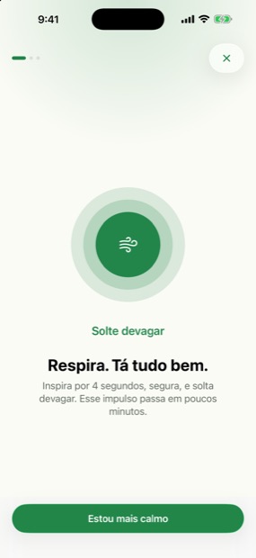 Tela Segura firme com guia de respiração